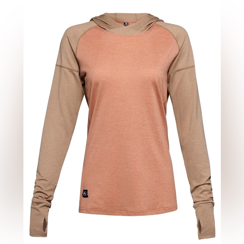 Flylow Flow Pink and Tan long sleeve Moonlight shirt Hoodie